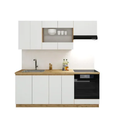 Kitchen Soft White / Wotan oak 200 cm